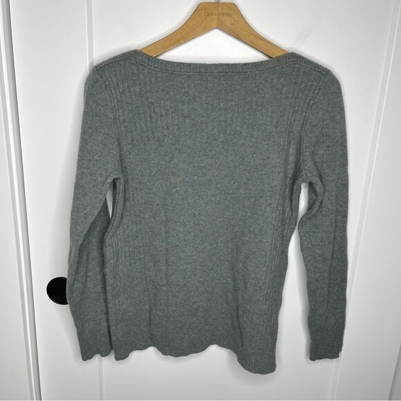Madewell Pinewood Sage Blue Wool Blend Pullover Side Button Sweater Size Large - Picture 5 of 6